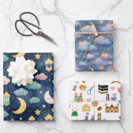 Islamic Baby Gift Wrap Set 3 Cute Designs Geschenkpapier Set