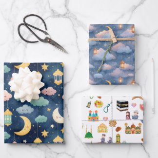 Islamic Baby Gift Wrap Set 3 Cute Designs Geschenkpapier Set