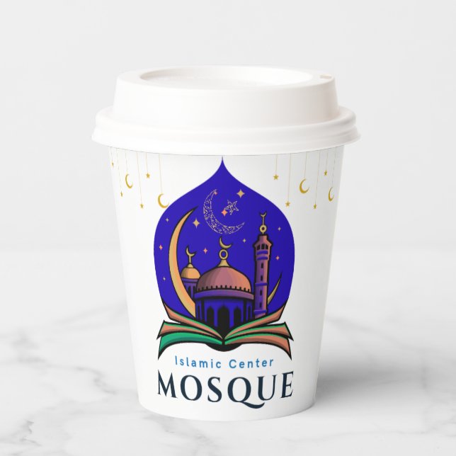Islamic Center Coffee Cup – Mosque & Crescent Nigh Pappbecher (Vorderseite)
