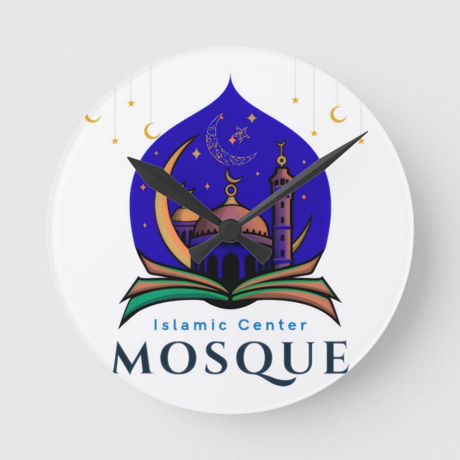Islamic Center Mosque – Decorative Wall Clock Runde Wanduhr (Vorderseite)