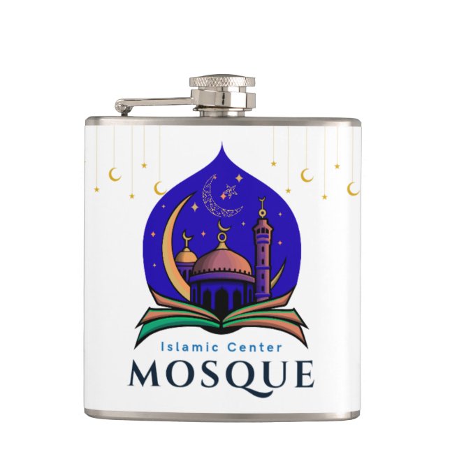 Islamic Center Mosque – Elegant Flask Design Flachmann (Vorderseite)