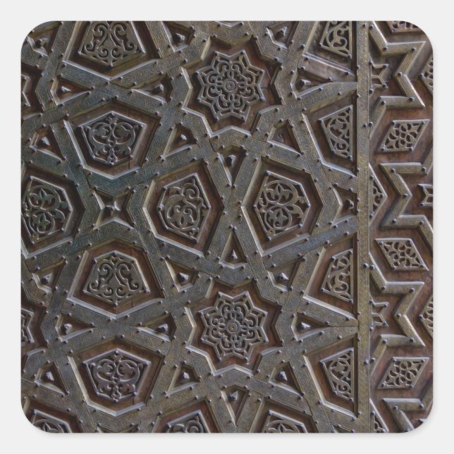 Islamic Geometric Pattern Quadratischer Aufkleber (Vorderseite)