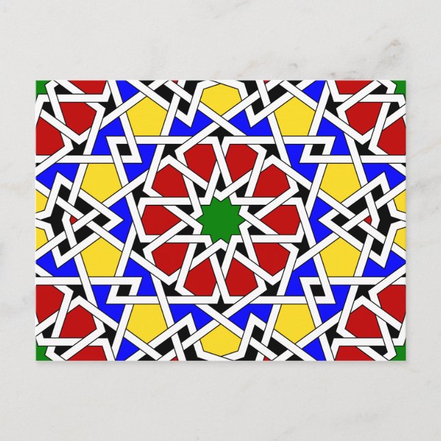 Islamic geometric patterns postcard postkarte (Vorderseite)