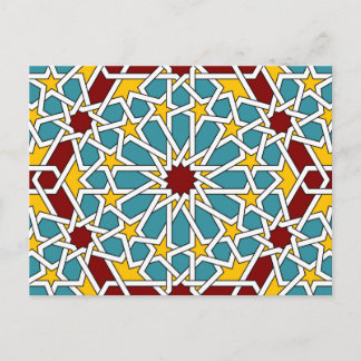 Islamic geometric patterns postcard postkarte