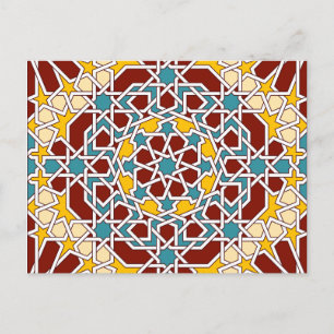 Islamic geometric patterns postcard postkarte