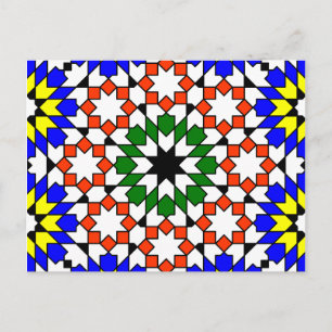 Islamic geometric patterns postcard postkarte