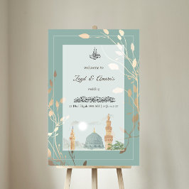 Islamic Wedding Acrylic Sign | Sage Green & Gold Acrylschild