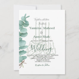 Islamische Bismillah Eucalyptus Elegant Wedding Einladung