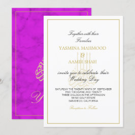 Islamische Bismillah Lila indische Hochzeit Einladung