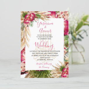Islamische Bismillah Pampas Protea Floral Wedding Einladung