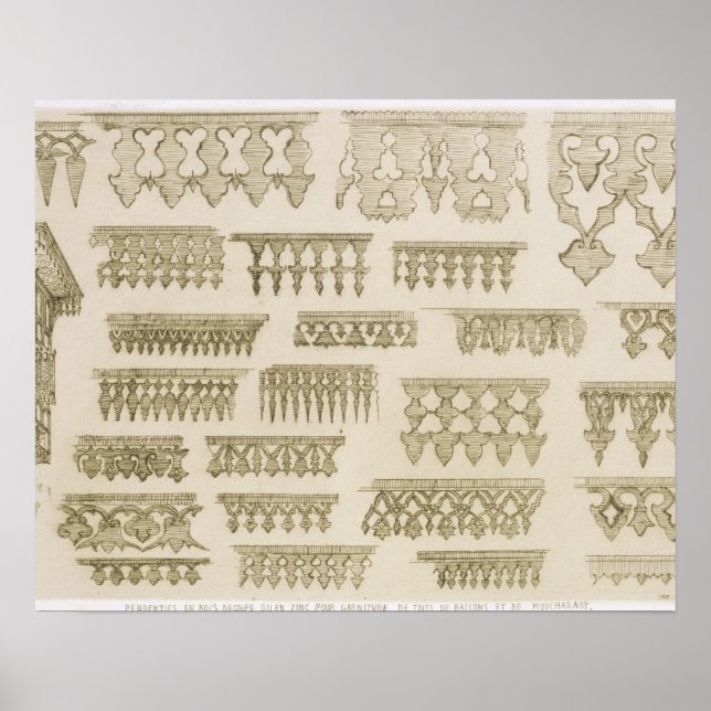 Islamische Entwürfe für Kornweiden, Balkone und Ma Poster (Vorne)