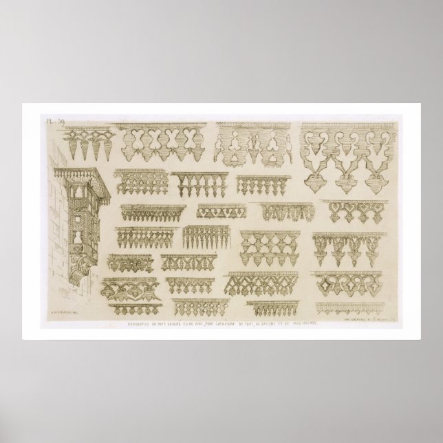 Islamische Entwürfe für Kornweiden, Balkone und Ma Poster (Vorne)