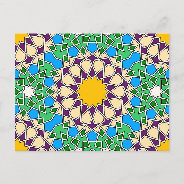 Islamische geometrische Muster Postkarte (Vorderseite)