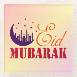 Islamische Grüße - Moderner Chic Eid Mubarak Glasuntersetzer