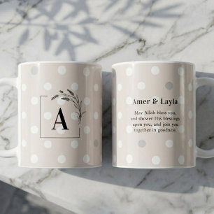 Islamische Hochzeit Anfangs Beige Punkte Nikah Kaffeetasse
