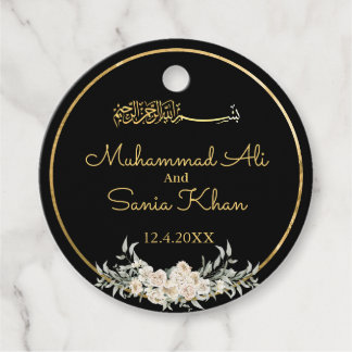 Islamische Hochzeit der Schwarzen und Golden Flora Geschenkanhänger