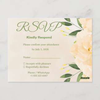 Islamische Hochzeits-RSVP-Karte | Passende Nikah-E Postkarte