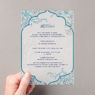 Islamische Hochzeitseinladung halbtranspar Acryleinladungen