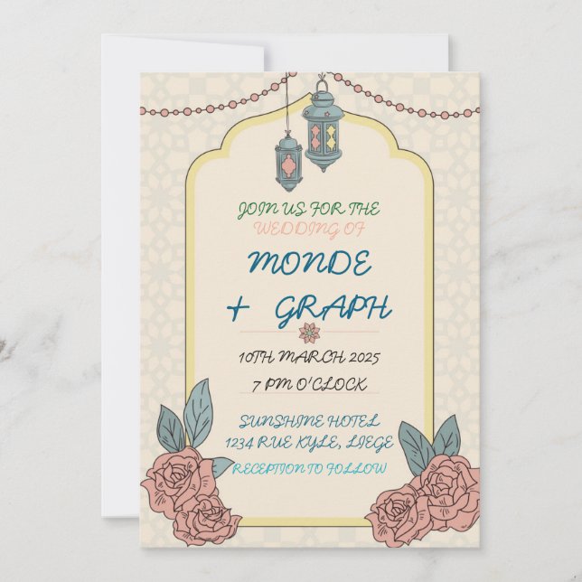 Islamische Hochzeitseinladungen Kunst Einladung (Vorderseite)