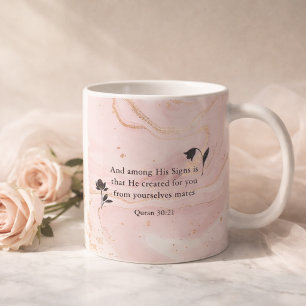 Islamische Hochzeitsgunst Koranvers Nikah Blush Ro Kaffeetasse