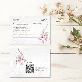 Islamische Hochzeitskarte RSVP - Aquarelle Magnoli