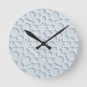 islamische inspirierte marokkanische geometrische runde wanduhr