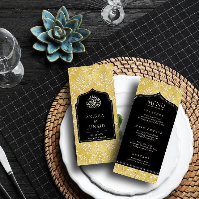 Islamische Königliche Goldene Damaskus-Hochzeit Menükarte (Von Creator hochgeladen)