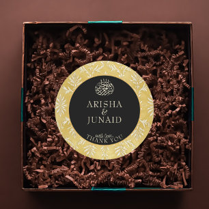 Islamische Königliche Goldene Damast-Gastgeschenk Runder Aufkleber