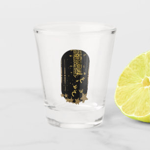 Islamische Kunst Goldener Mond Analog Uhr Shotglas Schnapsglas