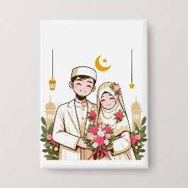 Islamische Kunst Nikah muslimische Groom und Brieg Button