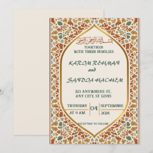 Islamische Mosaik-Hochzeitseinladung Einladung