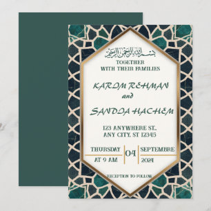 Islamische Mosaik-Hochzeitseinladung Einladung