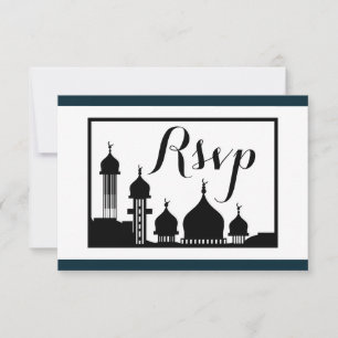 Islamische Moschee-Silhouette Hochzeit RSVP