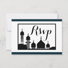 Islamische Moschee-Silhouette Hochzeit RSVP Karte