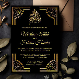 Islamische muslimische Hochzeitseinladung 'Schwarz Einladung