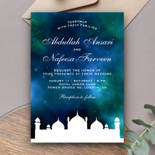 Islamische Nebula-Moschee-Hochzeitseinladung für M Einladung