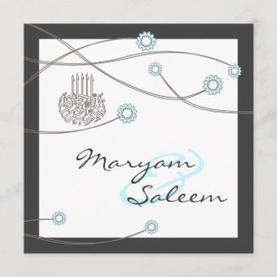 Islamische Nikka bismillah Hochzeitskarte Blume Einladung