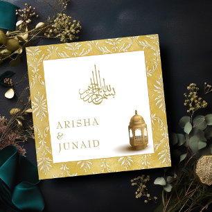Islamische und Königliche Goldene Damaske-Hochzeit Einladung