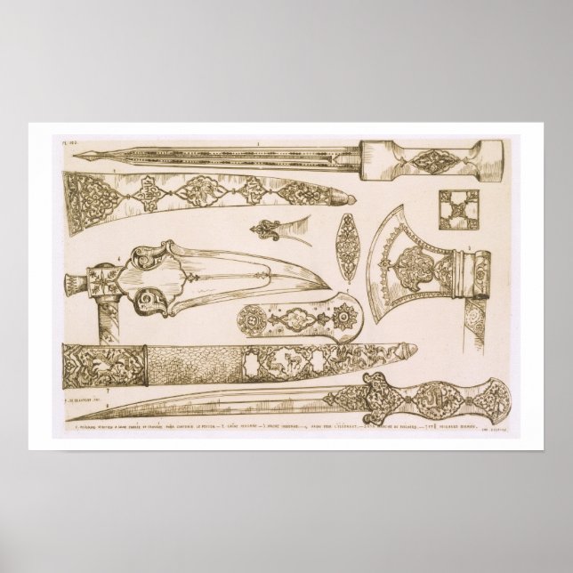 Islamische und maurische Modelle für Messerklingen Poster (Vorne)