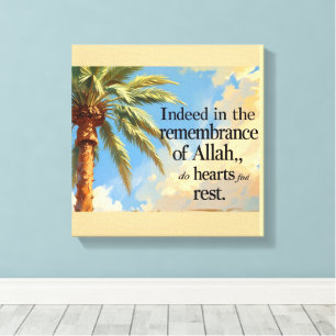 Islamische Wandkunst – Palme mit Koranvers. Leinwanddruck