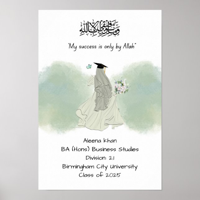 Islamischer Abschluss-Grad-Zertifikat Poster (Vorne)