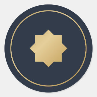 Islamischer Achtspitz-Stern Navy Gold Aufkleber