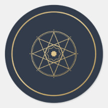 Islamischer geometrischer Medaillon Navy Gold Aufk