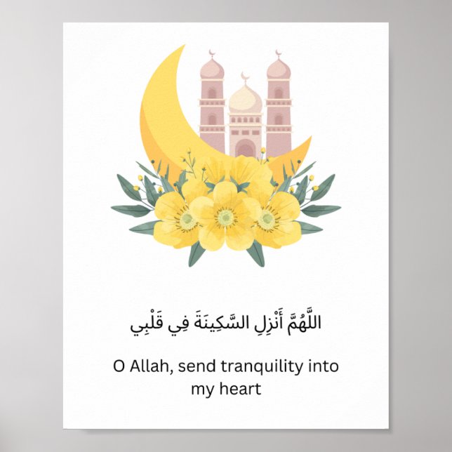 Islamischer Halbmond & Moschee-Wandbild  Poster (Vorne)
