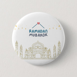 Islamischer Halbmond Ramadan Kareem Typografische  Button