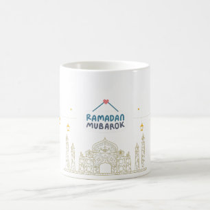 Islamischer Halbmond Ramadan Kareem Typografische  Kaffeetasse