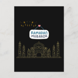 Islamischer Halbmond Ramadan Kareem Typografische Postkarte