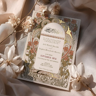 Islamischer Herbst Verbranntes Orange Gold Arabisc Folieneinladung