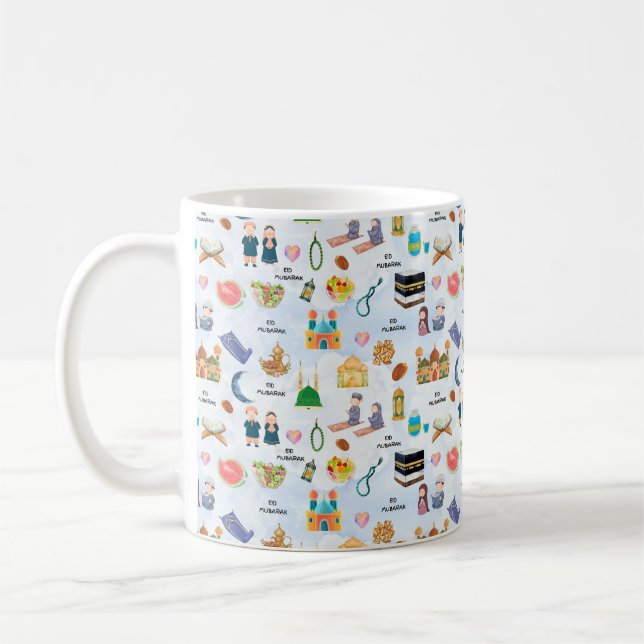 Islamischer Kinderbecher – Buntes Eid und Ramadan Kaffeetasse (Links)