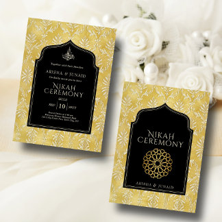 Islamischer Königlicher Golden Damask Muslime Nika Einladung
